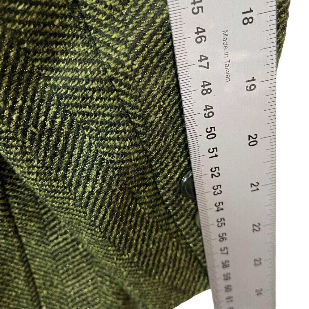 Basler Blazer Vintage Green Herringbone Tweed Retro Sz 46 or 1X Women's 3 Button - Picture 12 of 16